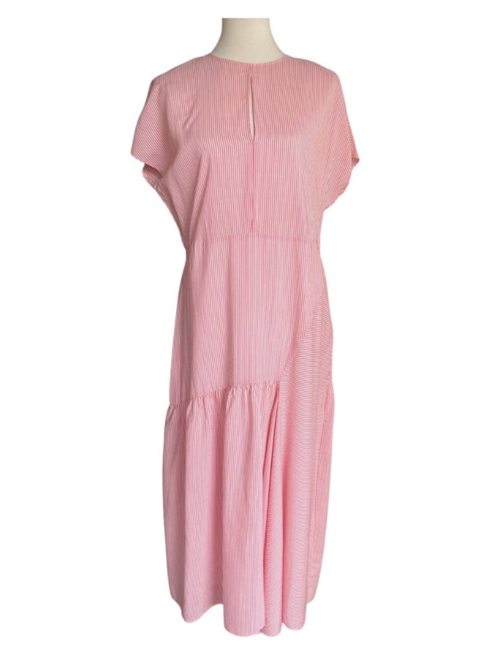 Nordstrom Signature Silk Blend Stripe Belted Dress Size 8 $279 - Picture 13 of 16